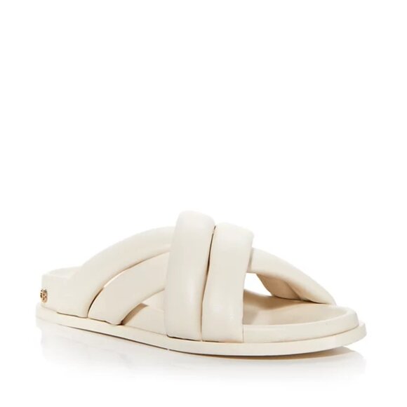 NWT Anine Bing Lizzie Slide Sandals Padded Crisscross Strap Open Toe Ivory Sz 41 - Picture 1 of 9